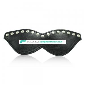 15 Rivets Black PVC Leather Shading Glasses Shape Eye Mask