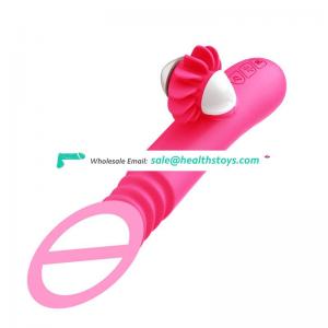 2019 New Vibrator penis  3 frequency Telescopic 10 frequency  Tongue lick for woman and man