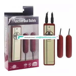 7 Function Waterproof Remote Control Sex Toy Dual Power Bullets Mini Personal Vibrator