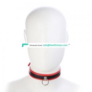 Adult SM Fun Toy Unisex 3 Colors Choice Adjustable High Quality Soft Leather Choker Collar With O Ring Decorated