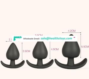 Black 3 Sizes 3pc Anchor Small Cute Silicone For Male Female Adult Anal Fun Wireless Butt Plug Set