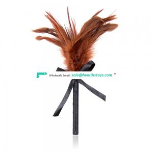 Brown Flirting Stimulator Special Feather With Kindky Bowknot Body Tickler Duster