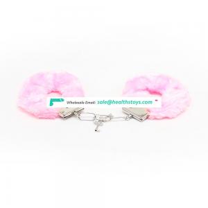 CHEAP Many Colors Choice Soft Fur Simple Furry Handcuffs With Lock Keys