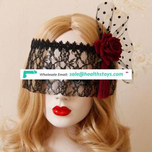Charming Red Rose Sheer Black Lace Venetian Sexy Party Decoration Eye Mask For Woman