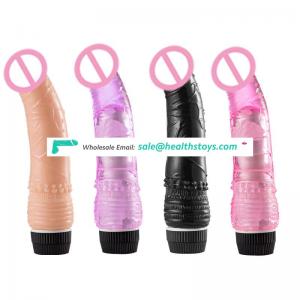 Cheap Battery recharge TPE Vibrating Penis 20 cm 2 pieces AAA battery electric dildo
