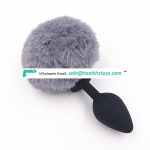 Colorful Many Colors Choice Silicone Cute Round Soft Short Fuzzy 8cm Pompom Tail 3 Sizes Ass Intruder Anal Stopper Butt Plug