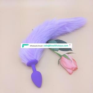 Colorful Silicone 3 Szies Butt Stopper Anal Plug With Soft Faux Fox Tail Adult Love Sexy Fun Expand Long Good Anal Toy