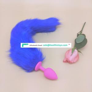 Colorful Silicone 3 Szies Butt Stopper Anal Plug With Soft Faux Fox Tail Adult Love Sexy Fun Expand Long Good Anal Toy
