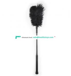 Detachable Ostrich Feather Teaching Crop For Fun Game Love Game Toys Soft Paddle Furry Flirting Tickler