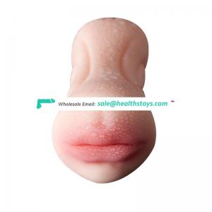 Face Look with Sex Mouth Double Channel Deep Throat Tongue Oral Cup Sex Torso Masturbation Cup Pocket Pussy Sex Toy for Man