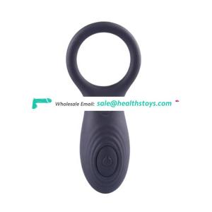 Fast Delivery Electric Wireless Body-Safe Silicone Black Cock Ring Sex Toy For Man Adult