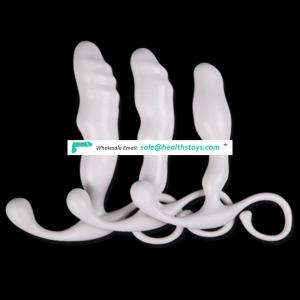 For Men Male Stimulation Full Silicone White 3 Sizes Soft Handy Prostate Massager