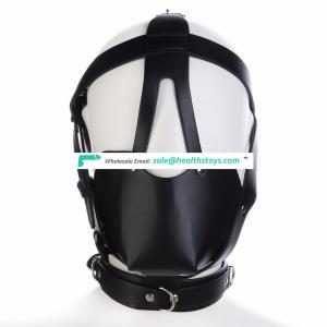 High Quality Mesh Plastic Ball Gag Mouth Gag Leather Mouth Cover Mask Head Harness