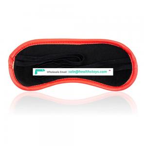 High Quality Red Leather Joint Black Belt Shading Sleep Blindfold Eye Mask