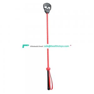 Leather Black Skull Red Crop Flirting Funny Long Spanking Paddle