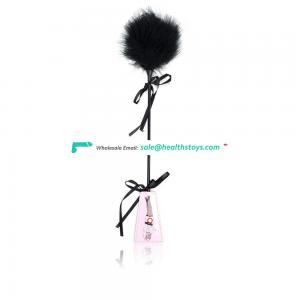 Pink Sexy Lady Handle Paddle Pom Pom Butt Massage Feather Tip Tickler Fancy Tease Teaching Paddle Flirting Kit
