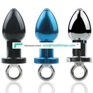Removal Ring Colorful adult aluminum alloy anal plug for gay butt plug anal sexy toys