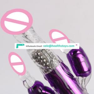 Sex Toys For Women Powerful Rechargeable Magic Wand Telescopic Rotating Bead Rods Vibrating G Spot Dildo Lesbian Masturbation
