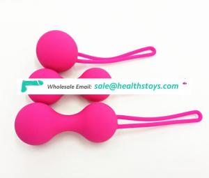 Sexual Health 3-pack 3 Steps 2 Colors Dumbbell Shape Silicone Women Girls Ben Wa Balls Kegel Exercise Kit