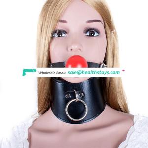 Silicone Ball Gag Mouth Gag Wide Protect Neck Bondage Restraint Harness Collar For Unique Adult Love Sexy Flirting Toy