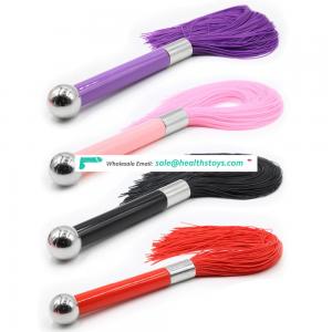 Soft Silicone Suede 4 Colors Choice Acrylic Handle Sexy Funny Safety Short Sex Toys Flirting Whip