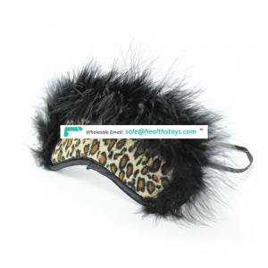 Soft Touch Fascinated Leopard With Furry Black Fur Decoration Blindfold Eye Mask