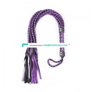Very Beautiful Purple Joint Black Suede High Quality Adult Under Bed Flirting Toy PU Leather Long Safety Sexy Whip