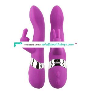 Waterproof Silicone Rechargeable Female Double Motors Rampant Electronic Soft Toy Rabbit