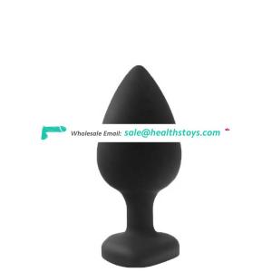 Wholesale Waterproof Body-Safe Silicone Black Mini Anal Plug Crystal Sex Toys Set