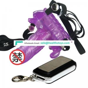 10 vibration Wireless Remote Control Butterfly Bullet Straps on Dildo Vibrator Dildo Sex Toys Sex Products