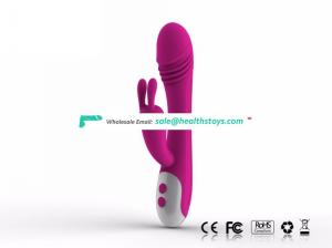 100% waterproof Adult dildo rabbit sex toy, automatic vibrating with 7 modes for females