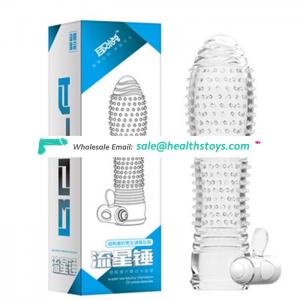 Factory Price Male Sex Toy Vibrating Penis Enlargement Sleeve