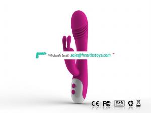 Female vibrator Manufacturer silicone pink Rotational Multi-speed Electric USB Charger Rabbit Vibrator
