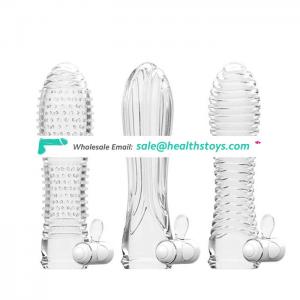 Good Quality Vibrating Crystal Penis Sleeve for Male