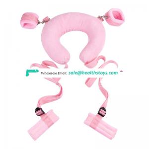 Pillow Protect Neck Open Leg Bind Belt Bed Slave Restraints Handcuffs Kit Sex Bondage Toys Adult Products