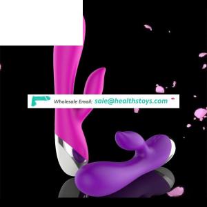 Rechargeable pink waterproof g-spot rabbit silicone vibrator for adult women vaginal masturbation female sex toy