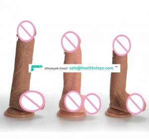 Very HOT realistic artificial 7.5in 8.5in flexible silicone dildo penis with study suction cup for men sex GOOD QUALITY