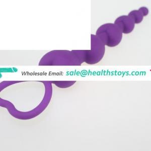 Vibration Silicone Anal Beads Plugs /Waterproof Anal Toys Butt Plug Adult Sex