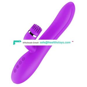 Waterproof heating full Silicone 360 degree rotating brush vibrator G-spot Water Filled Sex Toy
