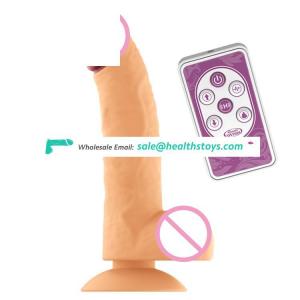 Waterproof silicone heated swing vibrating dildo rubber penis sex toy