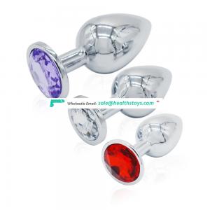 Wholesale Good Quality Aluminum Alloy Butt Plug with Crystal