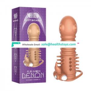 Wholesale Soft Silicone Vibrating Penis Sleeve for Male