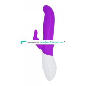 Women electric usb charger purple silicone g-spot clitoris rabbit vibrator
